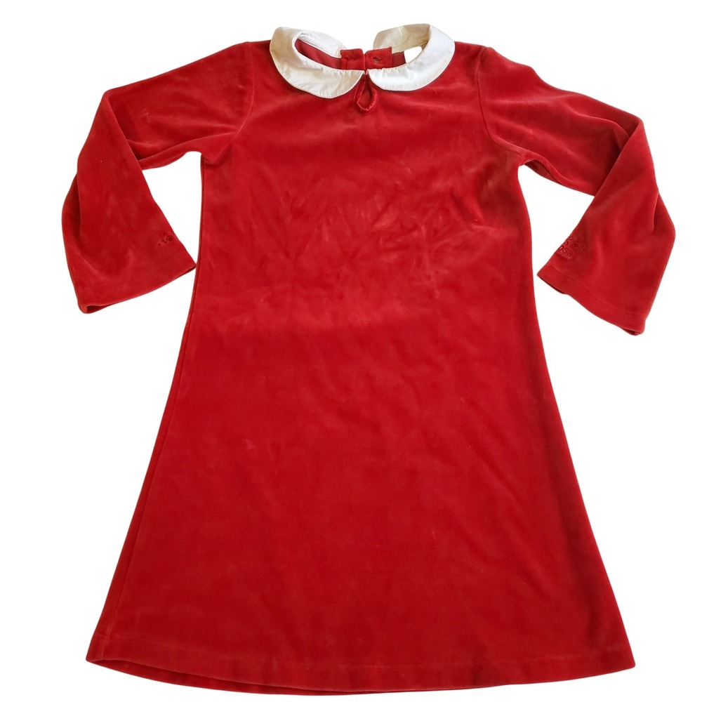 Oshkosh B'gosh Red Velour Peter Pan Collar Dress Toddler Girls Size 6